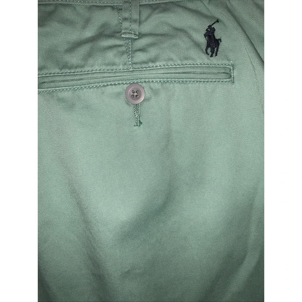 Polo Ralph‎ Lauren Shorts 36 Relaxed Fit Mint Green Cotton Twill Pony Logo